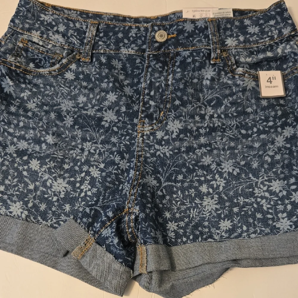 Floral Denim Women's Shorts